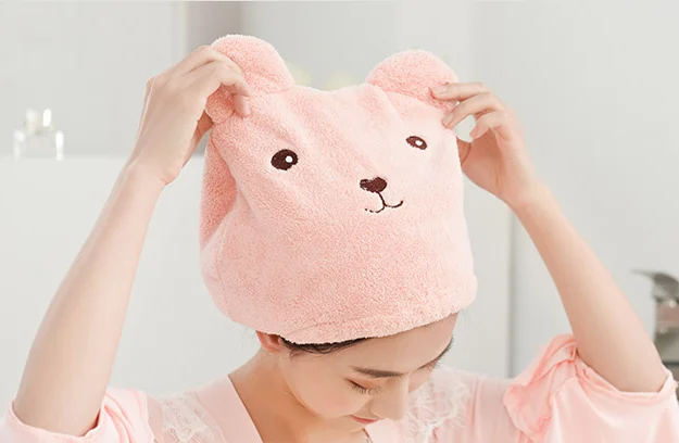 Super absorbent and easy to wear soft and thick dry hair cap J03