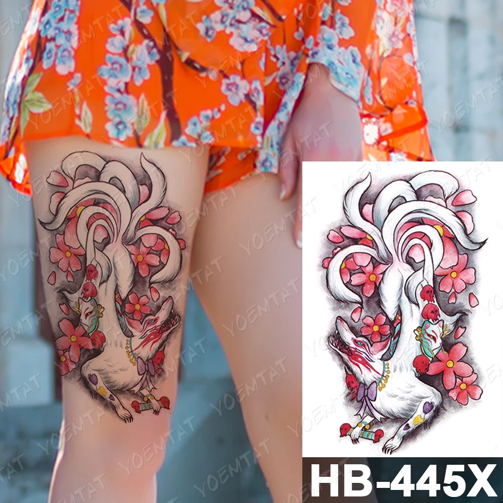 Wasserdicht Temporare Tatowierung Aufkleber Japanische Rosa Anime Katze Flash Tattoos Fuchs Maske Korper Kunst Arm Gefalschte Tatoo Frauen Manner Temporary Tattoos Aliexpress