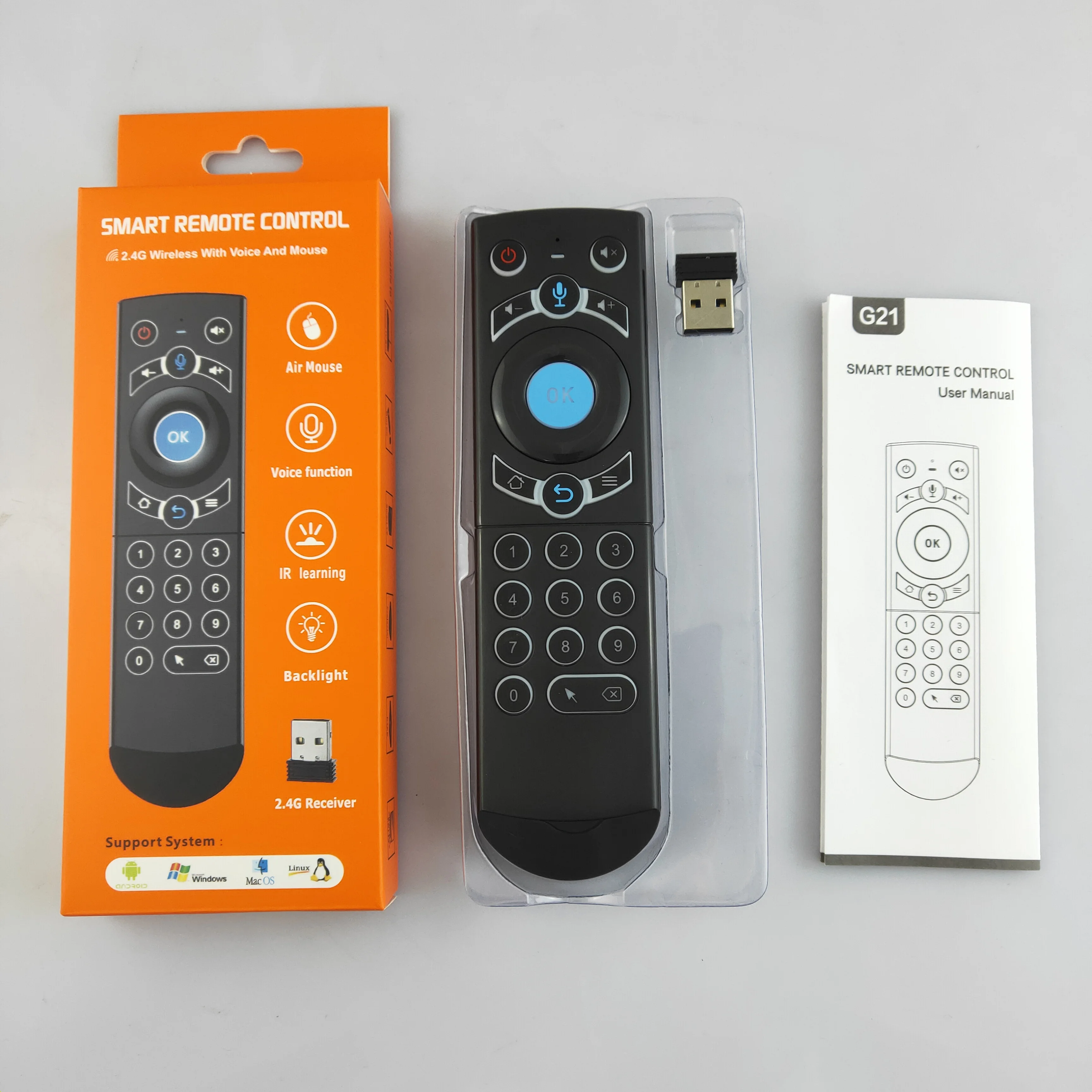 G21 Air Mouse g21s fly airmouse 2 4G пульт дистанционного управления Google Voice для Htv 6 box Xiaomi i9 X96 H96 max