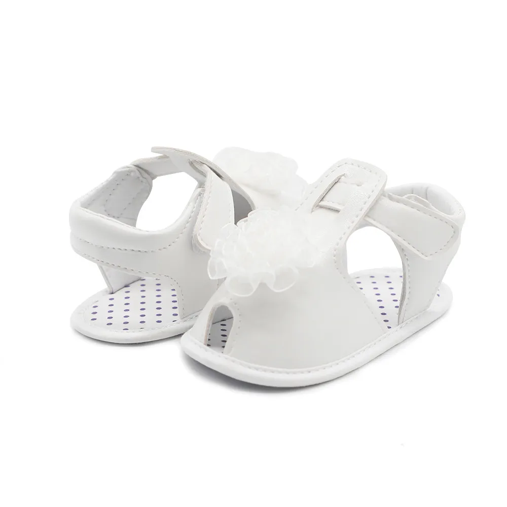 Brand New Infant Baby Girl Solid Lace Flowers Hollow Crib Shoes Soft Sole Anti-slip Fashion Casual Single Shoes Hot Sale