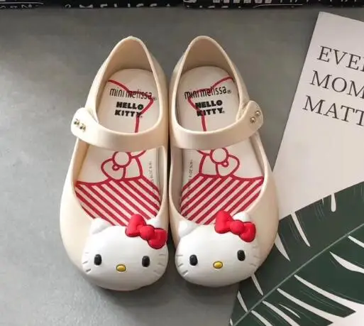 Mini Melissa Campana Hollow Girl Sandals New Girl Jelly Sandals Kids Sandals Children Melissa Shoes Non-slip Toddler Shoes - Цвет: white