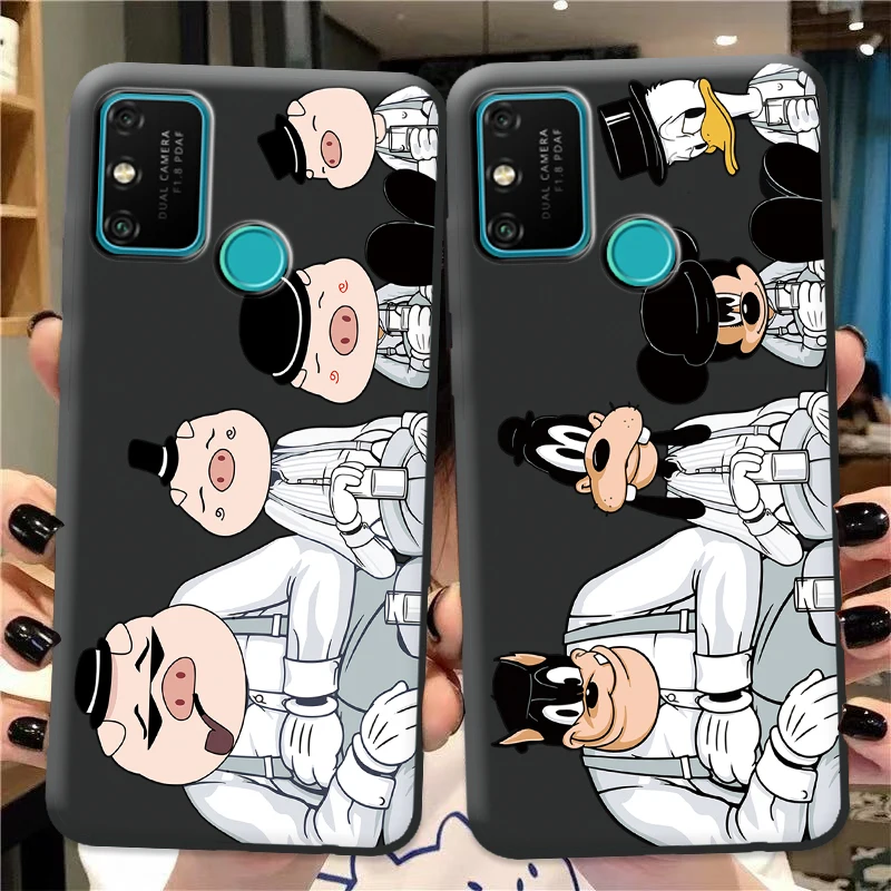 Protect Phone Cases Shell For Huawei Honor 9A Goofy Pluto Cute Pig Cartoon Colorful Cover Bumper Case |