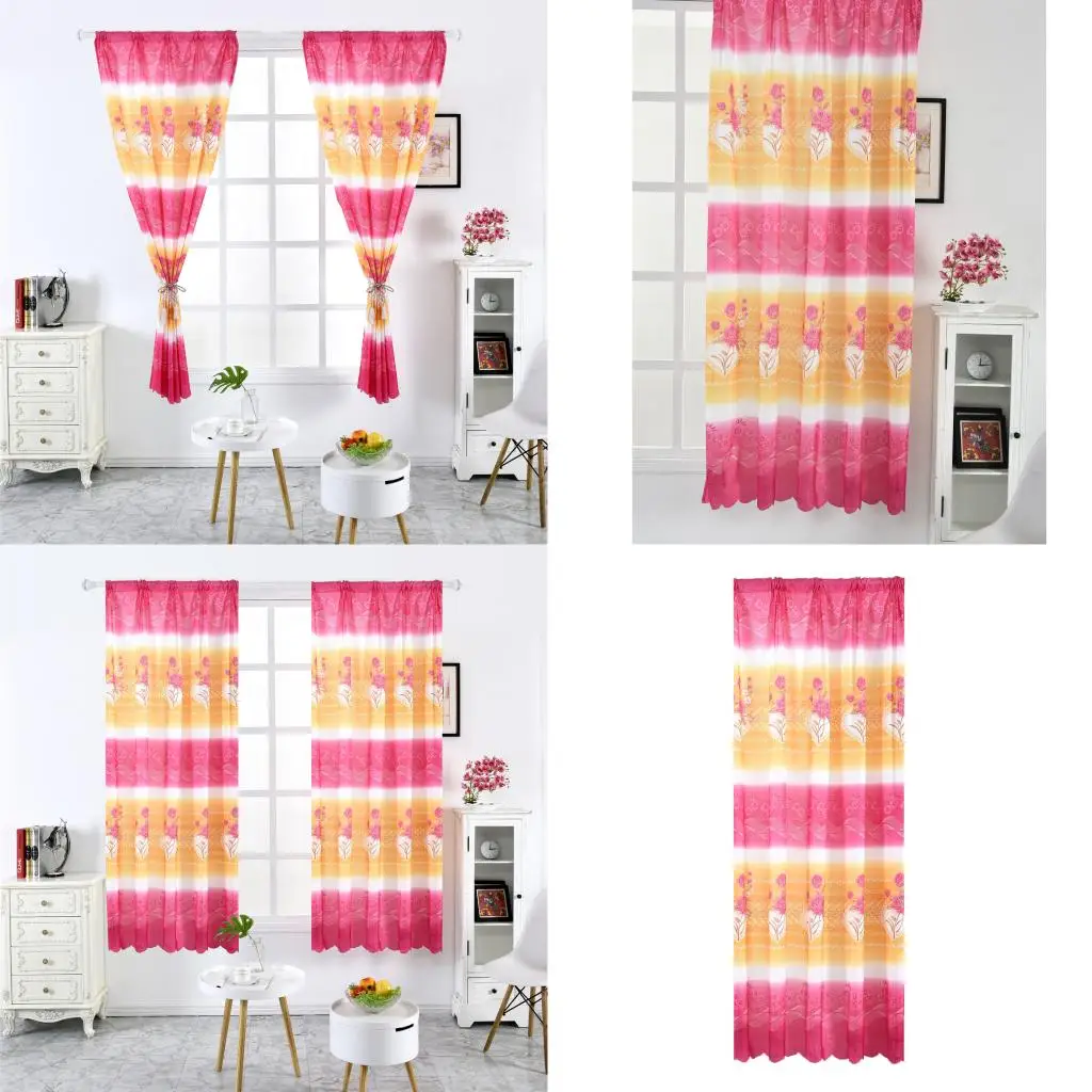 Southeast Asian Style Stripe Curtain Printed Finished Door Blackout Curtains