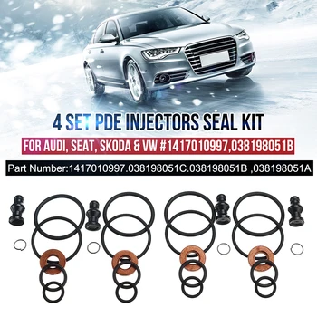 

Car 4 Set PDE Injectors Seal Kit FOR Audi Seat for Skoda for VW #1417010997 038198051B Replacement Accessories