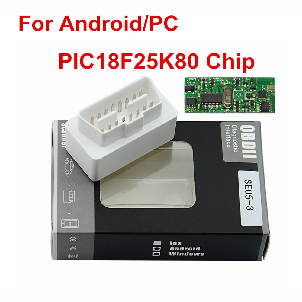ELM327 Bluetooth 4,0 HW V2.2 PIC18F25K80 чип ELM 327 для Android/IOS/Windows поддерживает все функции OBD2 диагностический сканер - Цвет: ELM327 V1.5 White