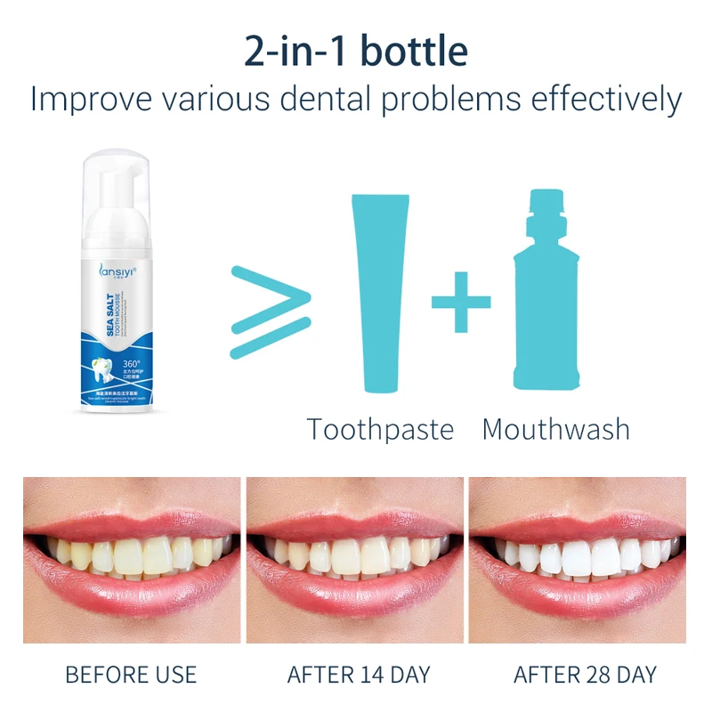 Teeth Whitening Shining Tooth Cleaning Mousse Toothpaste Oral Hygiene Removes Plaque Stains Bad Breath New Version 5
