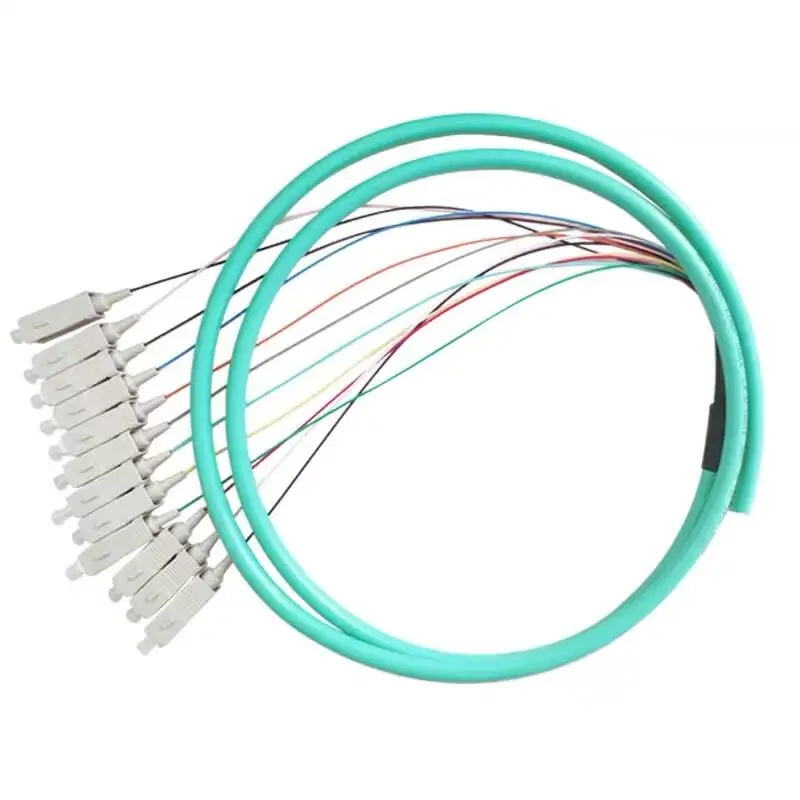 FreeShippingSC OM3 12core Fanout оптоволоконная косичка многомодовая 12 цветных 1,5 м оптоволоконный кабель, 12 ядро SC/UPC Банчи косичка