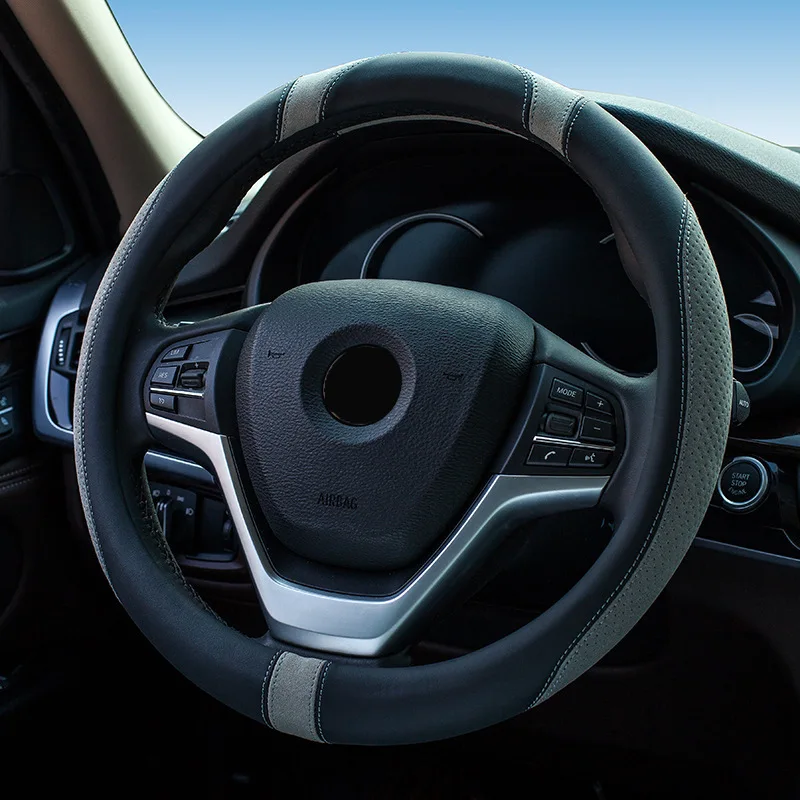 15 дюймов хорошее Handfeel рулевое покрытие отличное волокно кожа Автоматический Автомобиль рулевое колесо крышка авто продукты противоскользящие