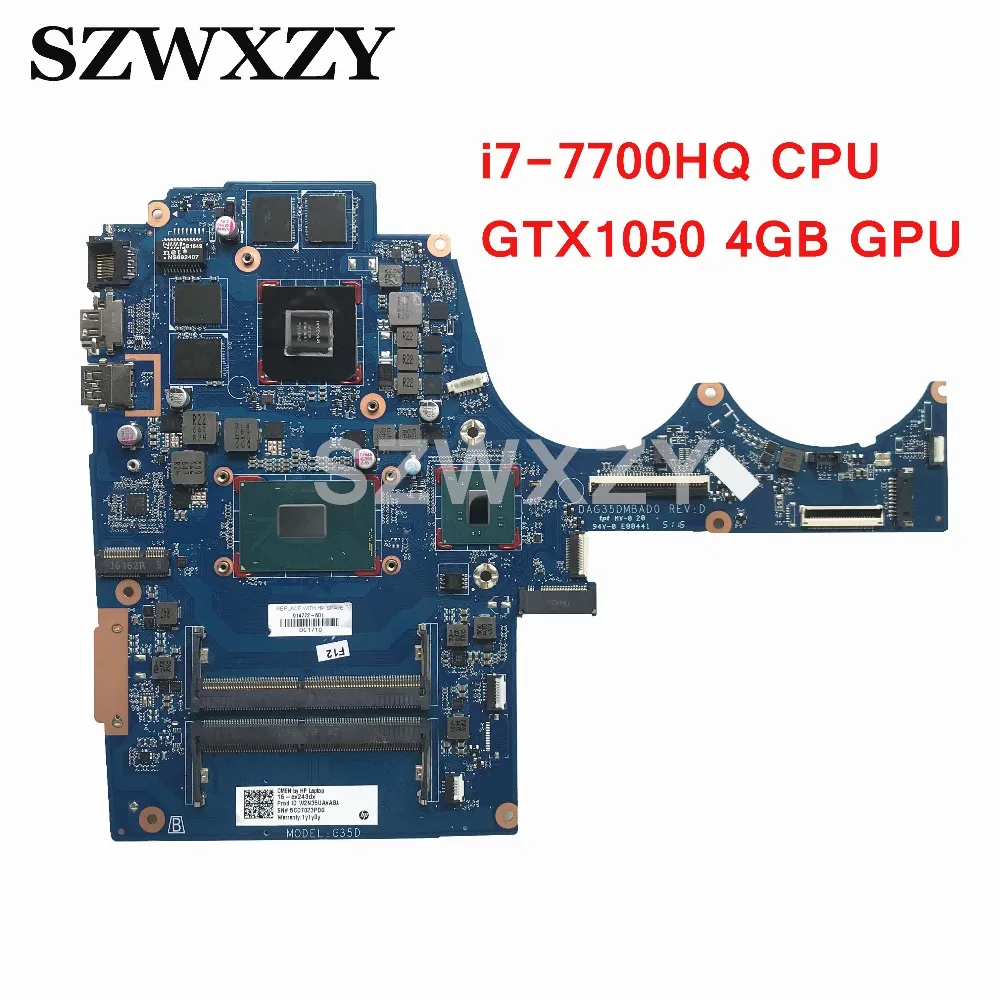 914772-601 DAG35DMBAD0 для hp двумя способами; женские 15-AX219TX 15-AX материнская плата портативного компьютера с SR32Q i7-7700HQ Процессор GTX1050 4 Гб GPU