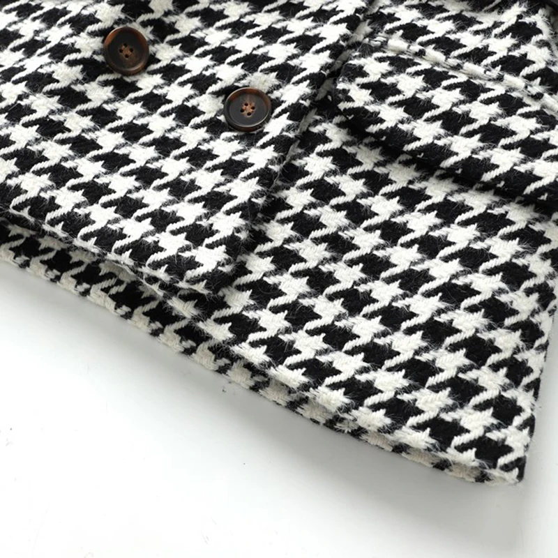 High Quality Winter Thick Houndstooth Jacket Women 2021 New
