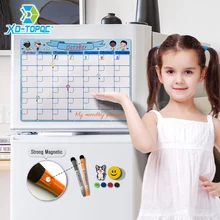 Cute A3 Magnetic Calendar Daily Schedule Whiteboard Monthly Planner Dry Wipe 30*40cm Flexible Kids Message White Board For Notes