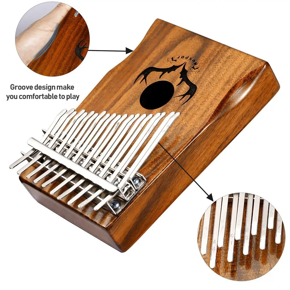 Muspor Kalimba 20 клавиш Acacia(Koa) двойной слой «пианино для больших пальцев» Mbira с чехлом высокого качества тюнер тела молоток английская песня книга