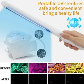 

Portable UV Light, Handheld UV Lamp, Suitable UV-C Light for Household Wardrobe Toilets In Hotel Pet Areas (+ UV-Proof Glasses)