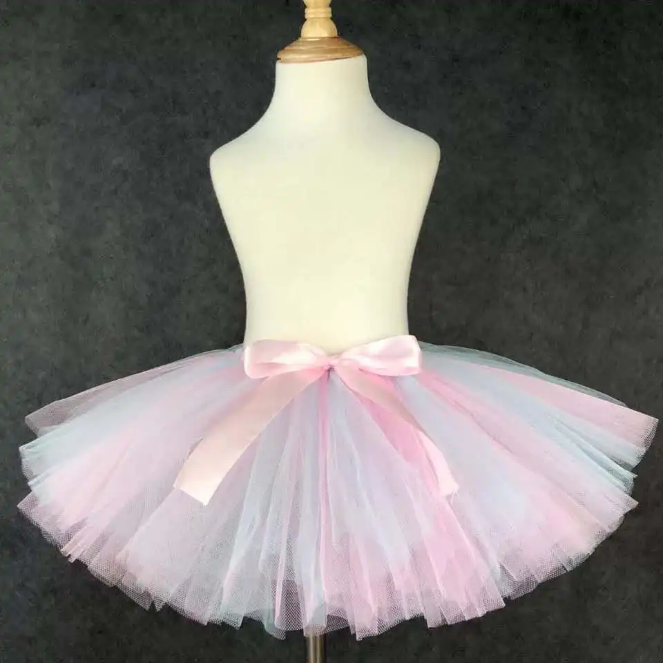 

Cute Girls Tutu Skirts Baby Ballet Tulle Tutus Pettiskirts Dance Underskirts with Ribbon Bow Kids Halloween Party Costume Skirts