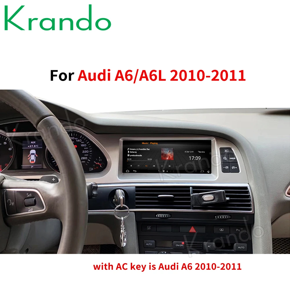 Krando Android 10.0 8.8'' 8G 128G ROM Car Radio For Audi A6 A6L 2005-2011 GPS Multimedia Player Original Style Wireless Carplay
