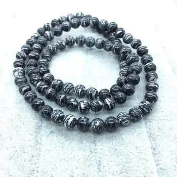 

Featured natural stone beads multi-circle bracelets natural black agate beaded elastic rope prayer beads bracelet women and men