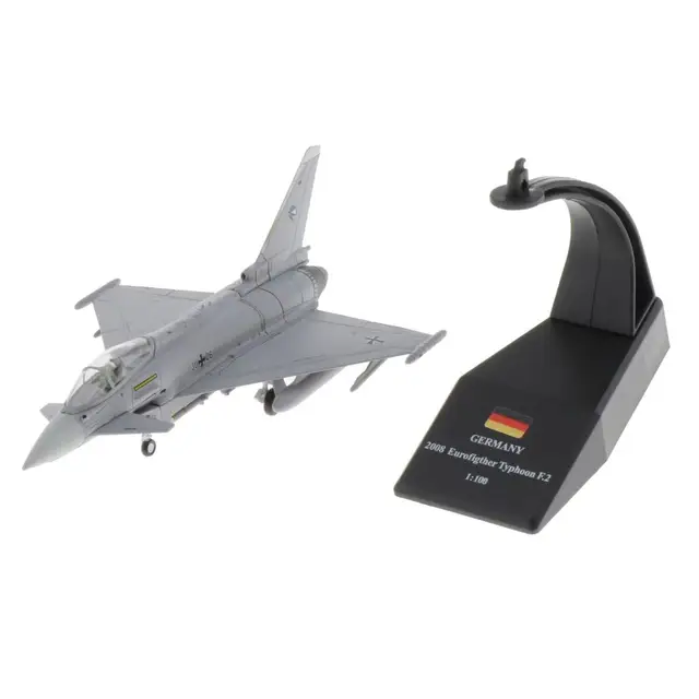 1/100 Scale EF-2000 Fighter Attack Plane Display Model - Metal Mini Military Aircraft with Stand 6