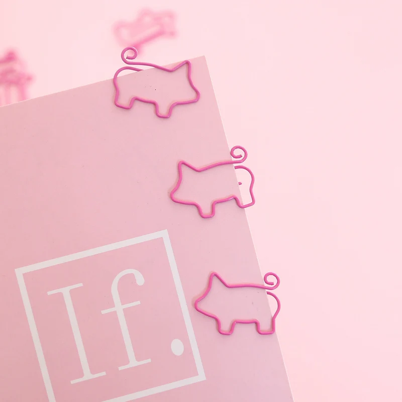 SIXONE 10 частей/Los мультфильм розовый поросенок закладки Kawaii металлический скрепка для книги скрепки подарок офисные школьные принадлежности