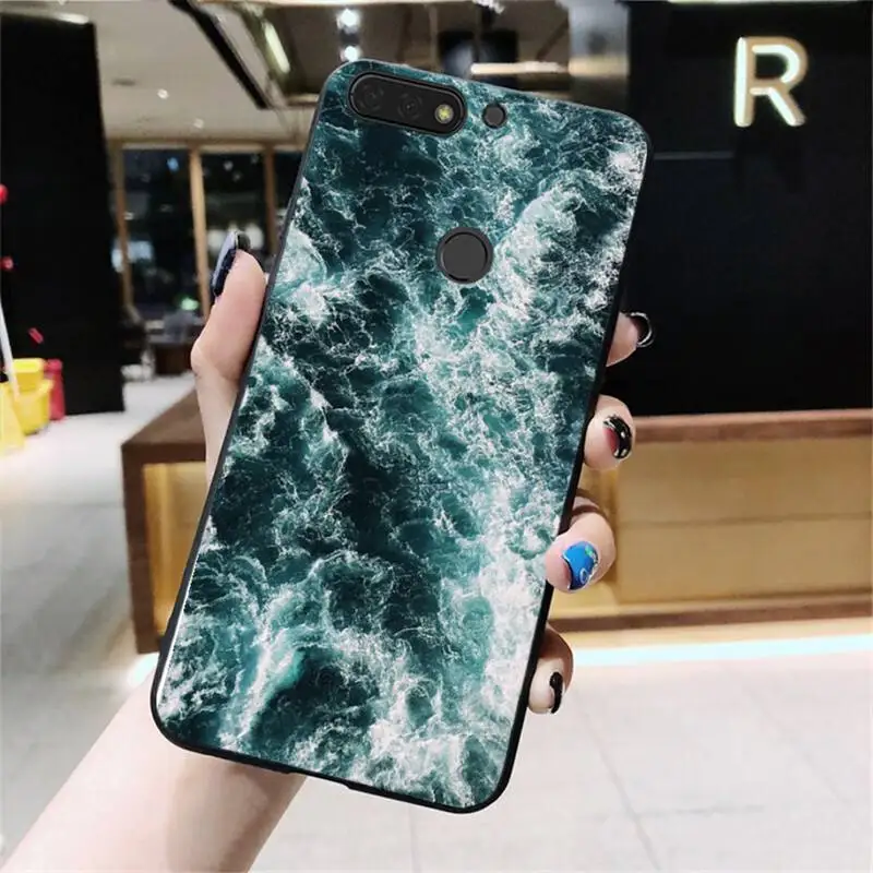 Высококачественный чехол для телефона Babaite с голубыми морскими волнами Huawei Honor 8X 9