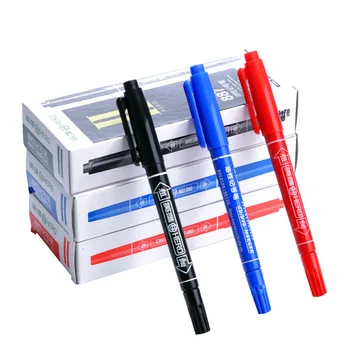 

Hero Marking Pen Fine Head Line Drawing Pen Small Double Headed Oily Marking Pen Color Black and White with Pattern Painted Chil