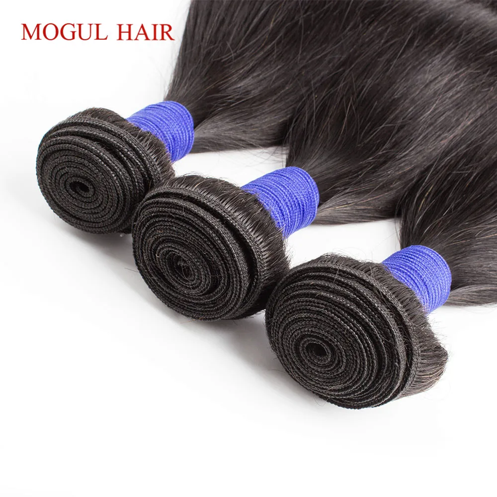 MOGUL волос Профессиональный коэффициент бразильские прямые Remy натуральные кудрявые пучки волос натуральный цвет 8-28 дюймов