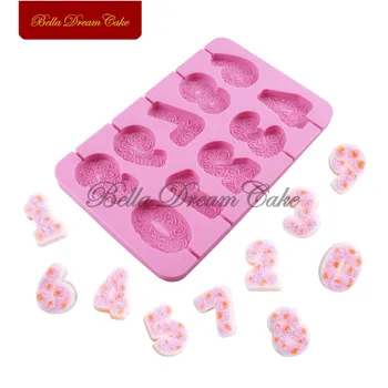 

Rose&Floral Number Lollipop Silicone Mold Chocolate Candy Cake Topper Mould Cake Decorating Tools Kitchen Baking Accessories