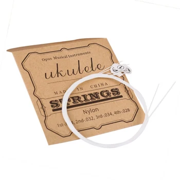 

4pcs/set White Durable Universal Nylon Ukulele Strings Replacement Part For 21/23/26-inch Stringed Instrument