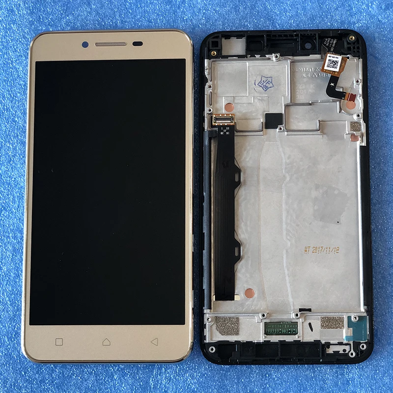 

Original Axisinternational For Lenovo Vibe K5 Plus A6020A46 LCD Display Screen Frame+Touch Digitizer Assembly Black Flex Cable