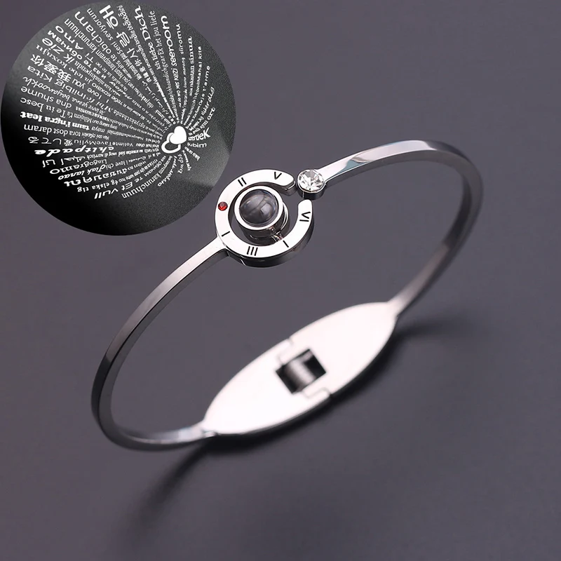 Legenstar 100 Languages I Love You Stainless Steel Charm Bracelets for