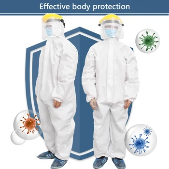 

Security Protection Clothes Disposable Coverall Dust-Proof Clothing PE Breathable Isolation Clothes Labour One-Pieces Costume