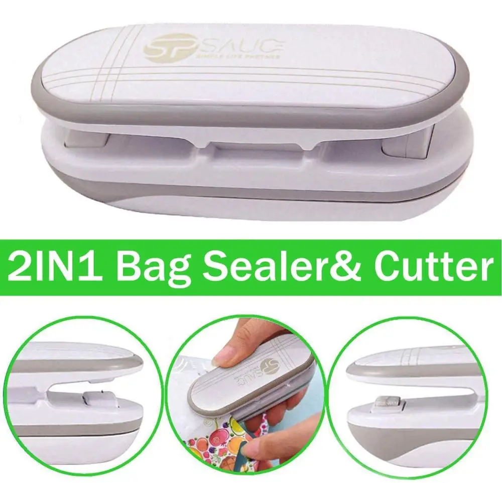 

2 in 1 Heat Sealer and Cutter Handheld Portable Mini Bag Resealer Sealer for Plastic Bags Food Storage Snack Fresh Bag Sealer
