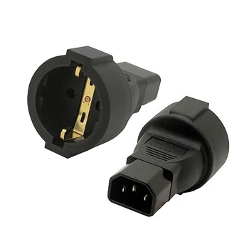 

European EU Female Socket to 3Pin IEC320-C14 Male Plug Adapter Connector Power Plug Extension Conversion For PDU UPS