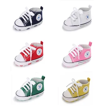 

New Canvas Classic Sports Sneakers Newborn Baby Boys Girls First Walkers Shoes Infant Toddler Soft Sole Anti-slip Baby Shoes