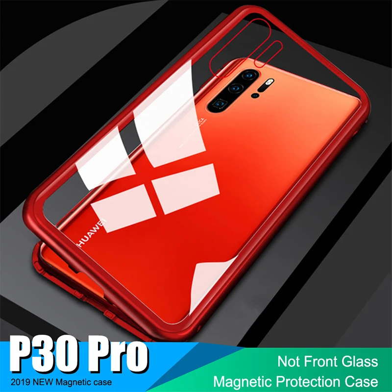 Adsorption Metal Phone Case for Y9 Y7 Prime Y6 Pro Y5 Tempered Glass Magnet Cover For Huawei Honor 8X 10 Lite Nova 3 3I 3E 4E 4 |