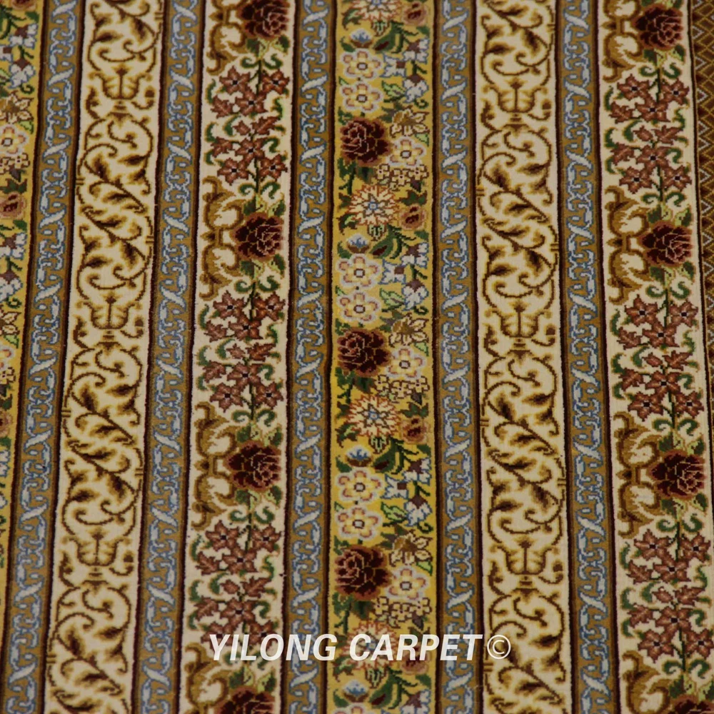 Yilong 2,5 'x6. 5' персидский шелковый ковер-дорожка ручной работы, изысканная ручная работа, Тебриз(ZQG350A