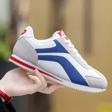 Новинка; повседневные кожаные кроссовки унисекс; сезон осень; женская дышащая обувь на плоской подошве; износостойкая прогулочная обувь; Мужская Спортивная обувь для бега