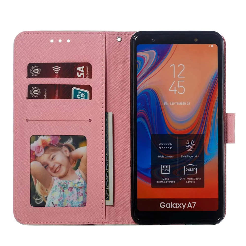 Чехол С Откидывающейся Крышкой для Samsung Galaxy A7 7 2018 A750 750 SM A750FN A750G чехол 3D кожаный