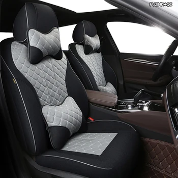 

FUZHKAQI Custom FLAX car seat covers set For Toyota Corolla PRIUS Prado Land Cruiser RAV4 CROWN Camry Highlander CH-R Alphard