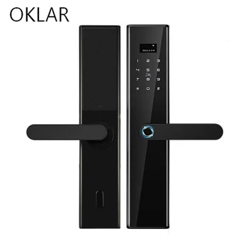 

OKLAR Electronic Door Lock With Fingerprint/ID Card/key Unlock security biometric lock digital password for hotel home office