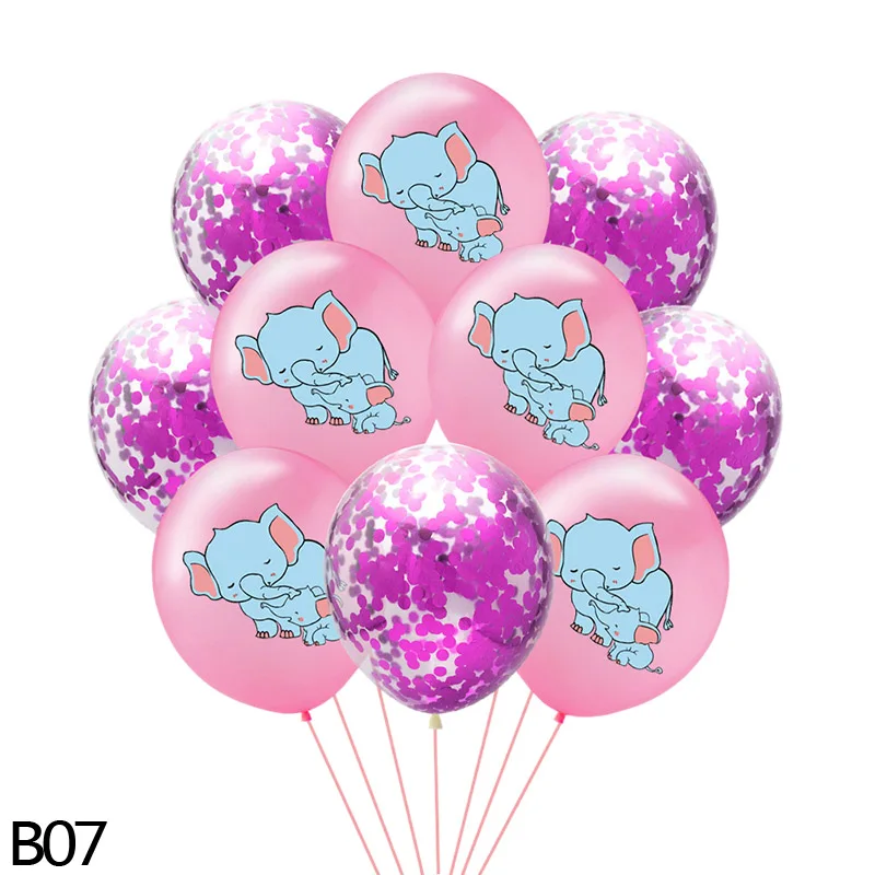 B07-10pcs balloon Милый воздушный шар в виде слона для маленьких мальчиков и девочек, Бумажная гирлянда для детей на день рождения, вечерние украшения - Цвет: B07-10pcs balloon