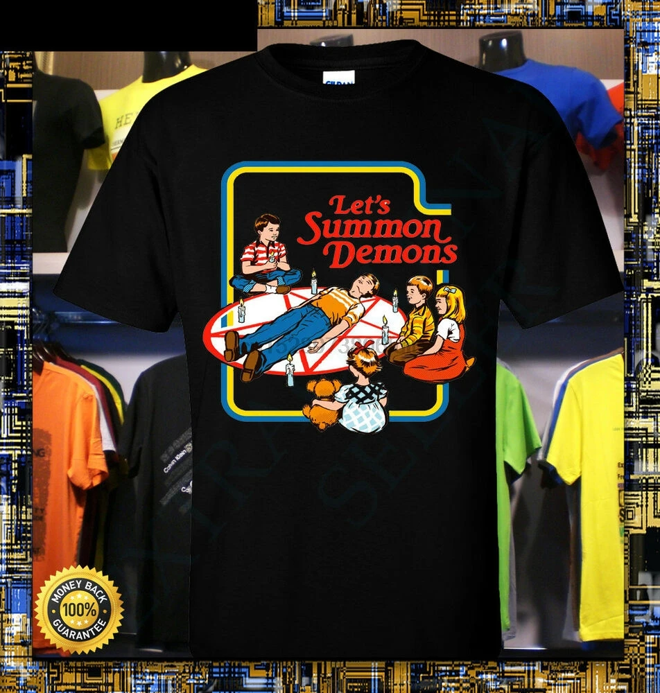 

NEW Lets Summon Demons steven rhodes Funny Cult T SHIRT S-2XL