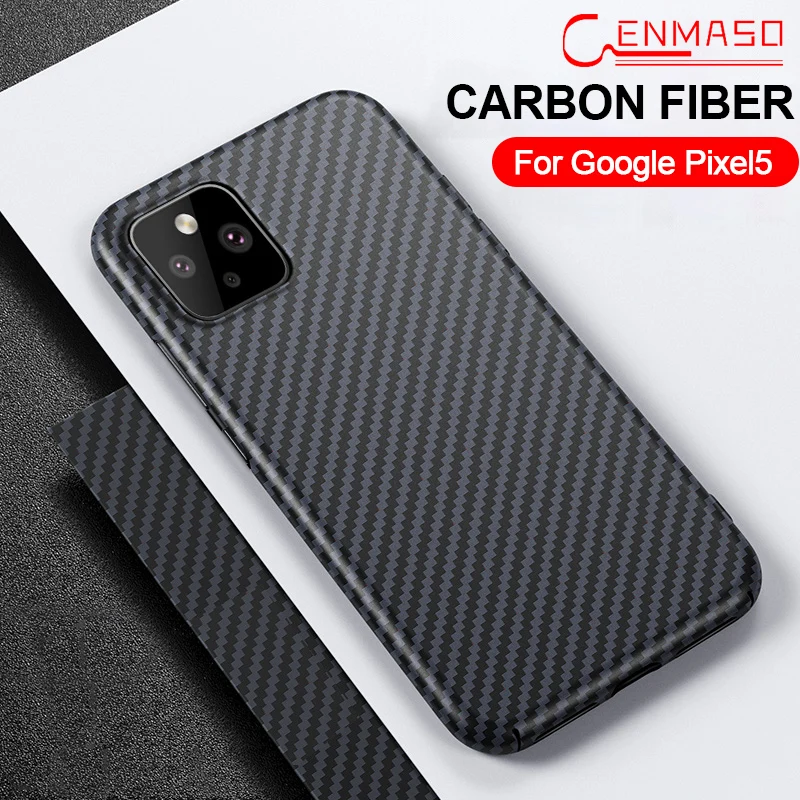 Чехол Cenmaso из настоящего углеродного волокна для Google Pixel 5 4A 5G задняя крышка