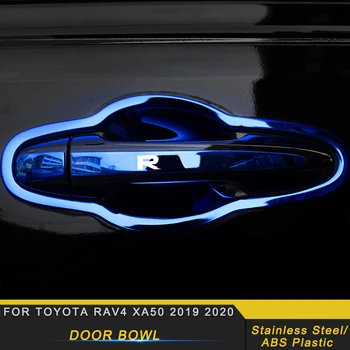 

For Toyota Rav 4 XA50 2019 2020 Car Outside Door Bowl Wrist Cover Trim Decor Frame Sticker Chrome Exterior Accessories