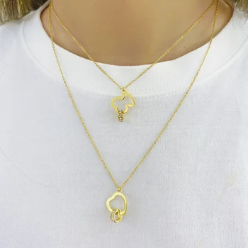 

Stainless Steel Bear Necklace Jewelry Women Fashion Animal Necklace Party Accessories Mama Bear Gift