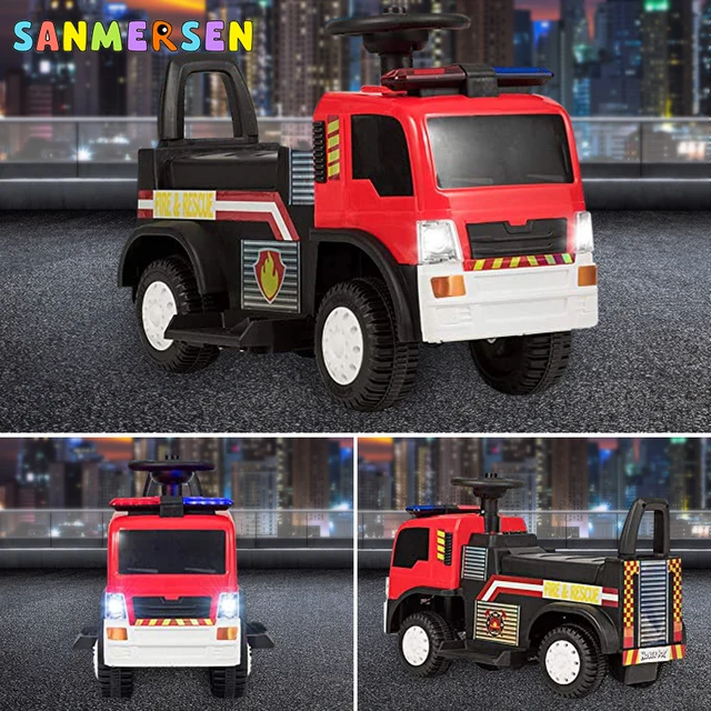 Kids Ride-on Toy Children's Electric Four-Wheeler Charging Four-Wheeled Fire Truckscooter For Tricks Cool Boy Birthday Gift 2