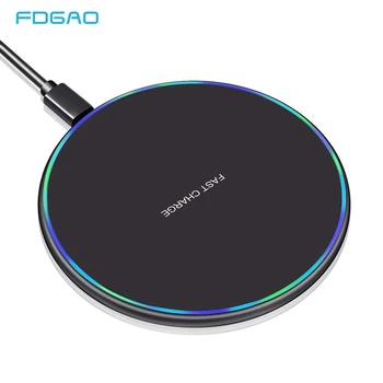 

FDGAO Qi Wireless Charger Pad for iPhone X XS MAX 8 XR Samsung S9 S10 S8 S10E 15W/10W Fast Wireless Charging Dock Phone Charger