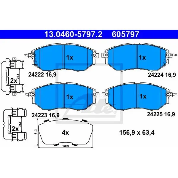 Колодки дисковые передние Subaru Legacy/Outback/Tribeca 2.0/2.5/