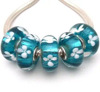 

JGWGT 1909 5X 100% Authenticity S925 Sterling Silver Beads Murano Glass beads Fit European Charms Bracelet diy jewelry Lampwork