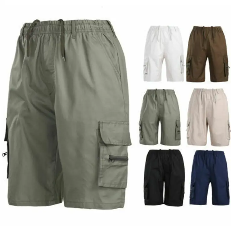 Новинка, модные мужские летние шорты, спортивные, рабочие, повседневные, армейские, Карго, короткие штаны, с карманами, брюки, плюс размер, XL-3XL