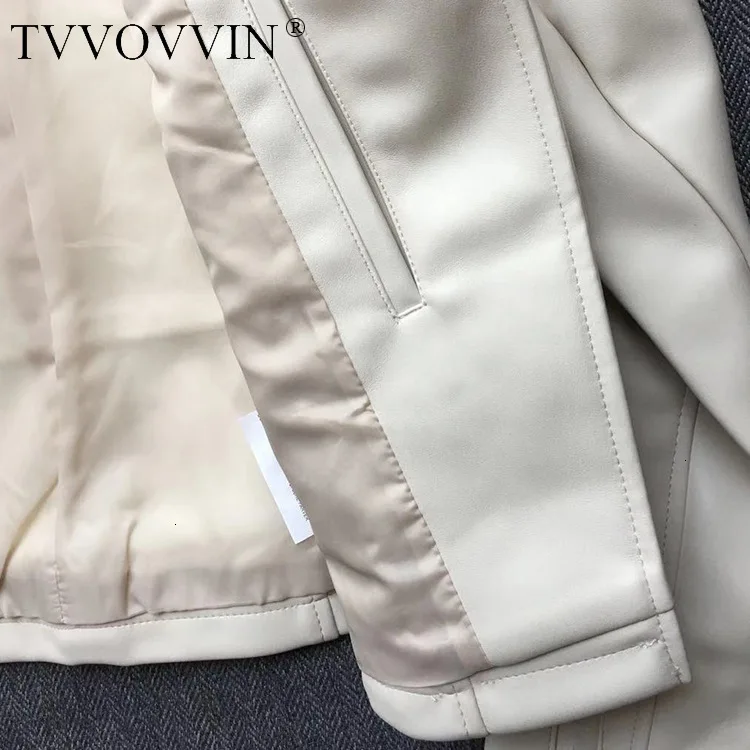 TVVOVVIN Осенняя Черная Женская куртка из искусственной кожи с декоративным ремнем, Свободное пальто ZX134